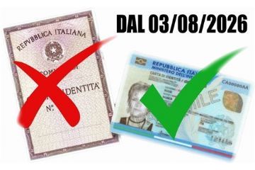 Dal 03 agosto 2026 cessazione della validità di tutte le Carte d'Identità cartacee